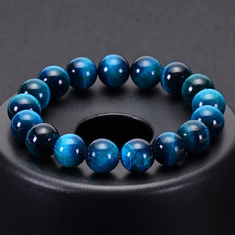 Bracelet de protection œil de tigre bleu Buddha Stones - image 7