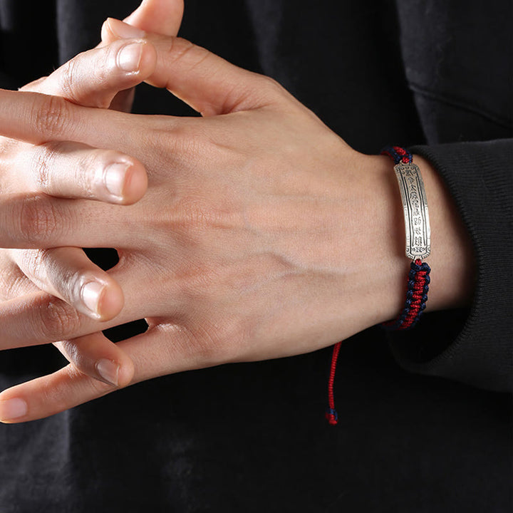 Bracelet de protection amulette de paix en argent sterling 925 Buddha Stones