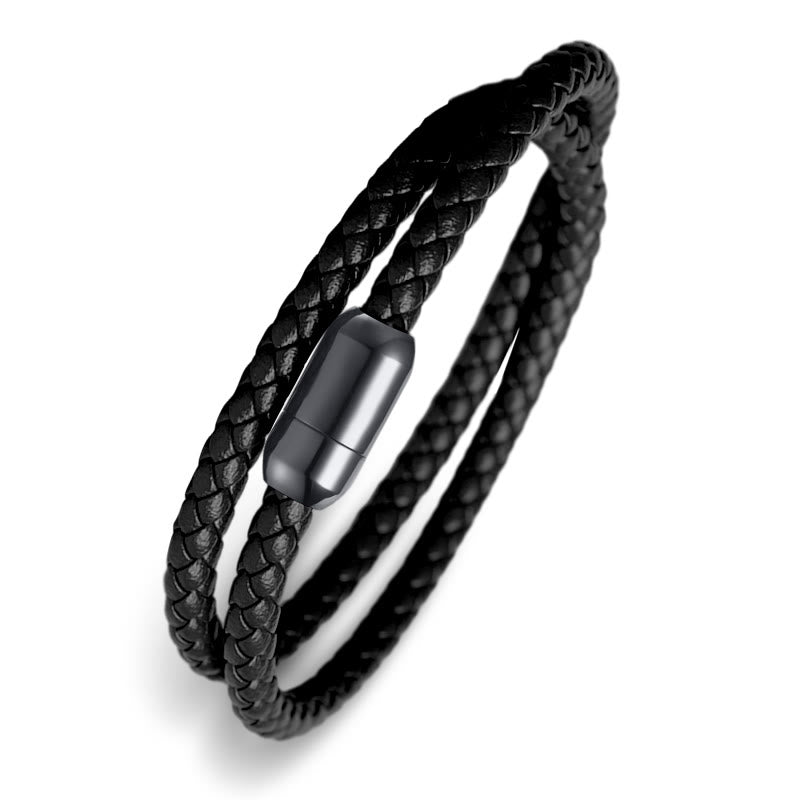 Bracelet de protection à boucle magnétique en cuir véritable avec cordon rouge Buddha Stones