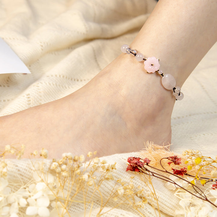Bracelet de cheville apaisant en cristal rose La Fleur de l'Amour - image 3