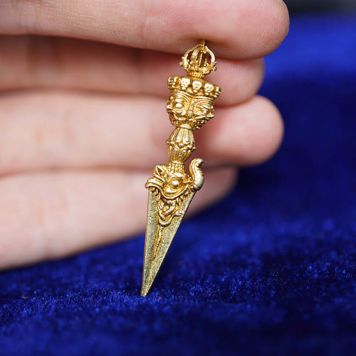 Pendentif de puissance spirituelle gravé en Buddha Stones du Tibet Dorje Vajra Décoration à suspendre