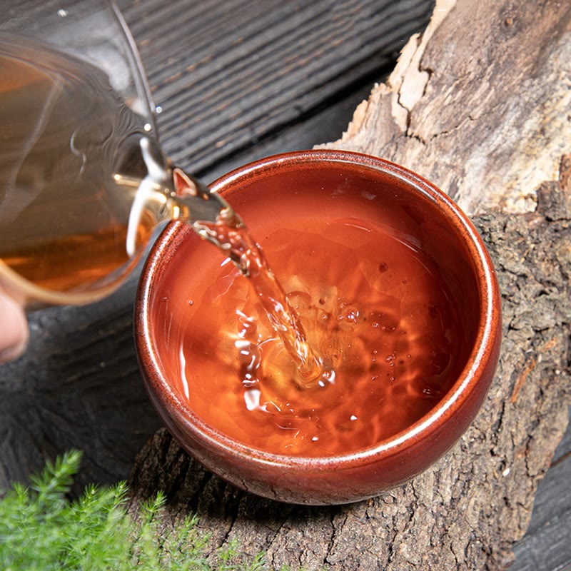 Tasse à thé en céramique faite à la main avec Buddha Stones, motif de lotus chinois Jianzhan, tasse à thé Kung Fu