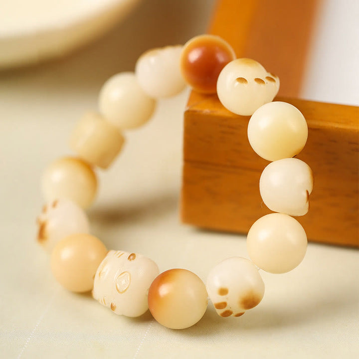 Bracelet porte-bonheur en bois de santal avec graines de Bodhi naturelles et Buddha Stones, tête de chat mignon et porte-bonheur, griffe de paix - image 17