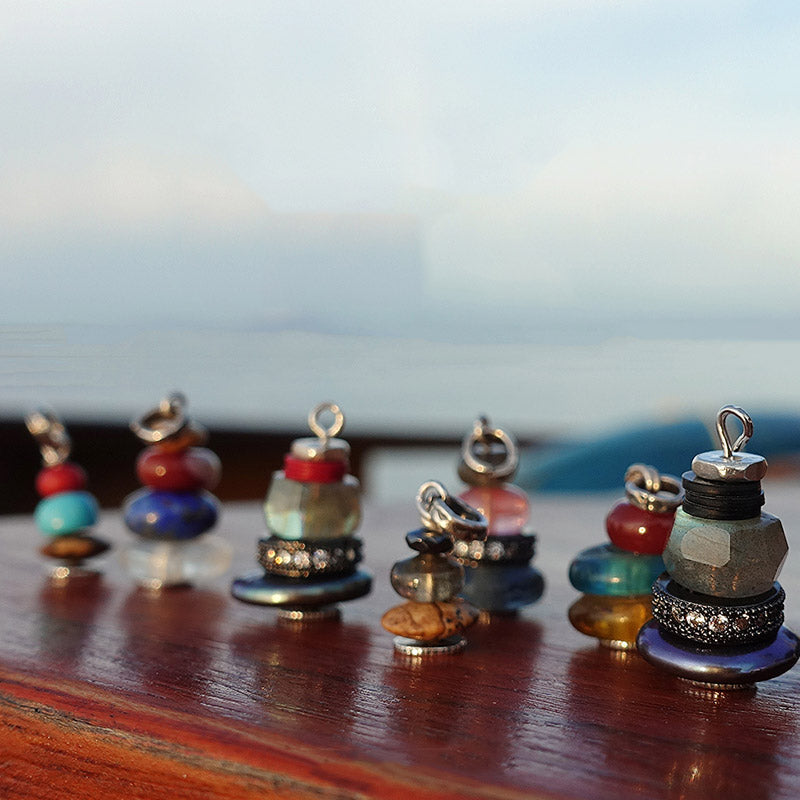 Collier pendentif calme en Buddha Stones Zen Cairn Labradorite Divers cristaux - image 37
