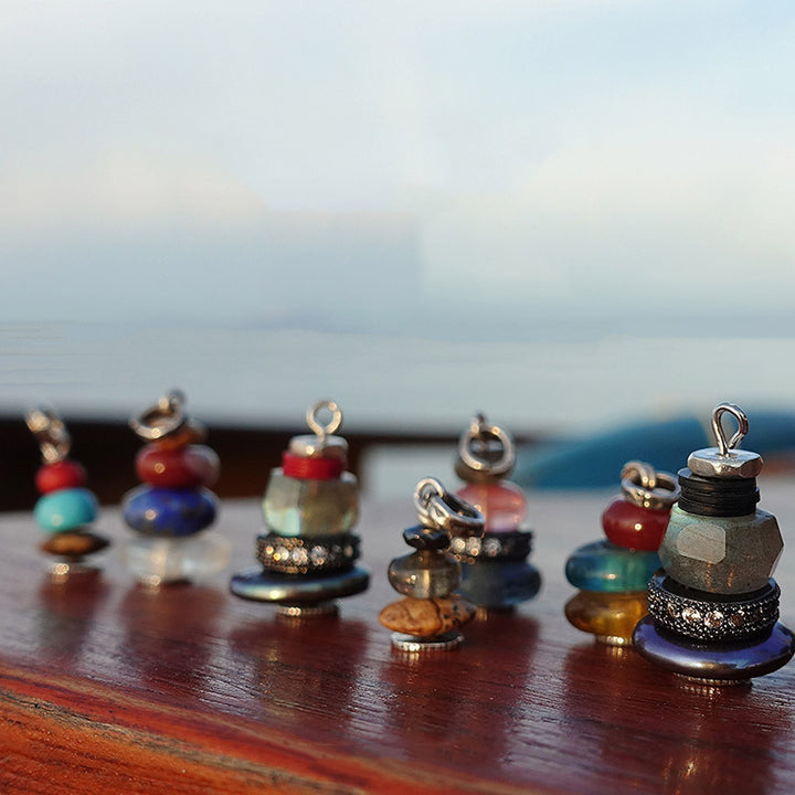 Collier pendentif calme en Buddha Stones Zen Cairn Labradorite Divers cristaux - image 37