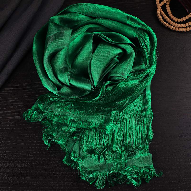 Buddha Stones Bénédiction tibétaine Auspicieux 5 Couleurs Jacquard Khata Décoration - Vert - image 0