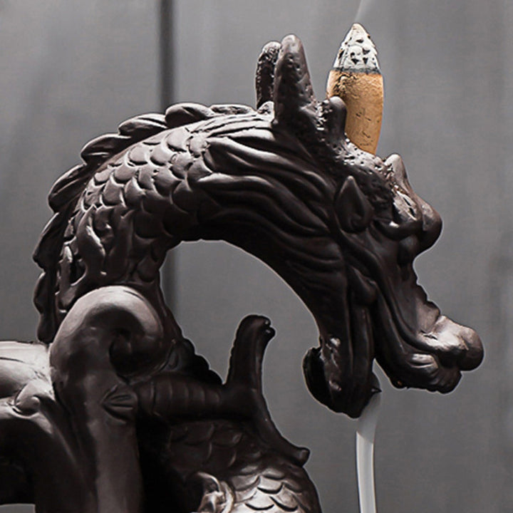 Brûleur d'encens tibétain en Buddha Stones pour protection du dragon