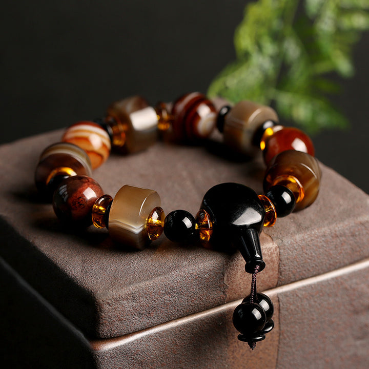 Bracelet porte-bonheur en sardonyx naturel