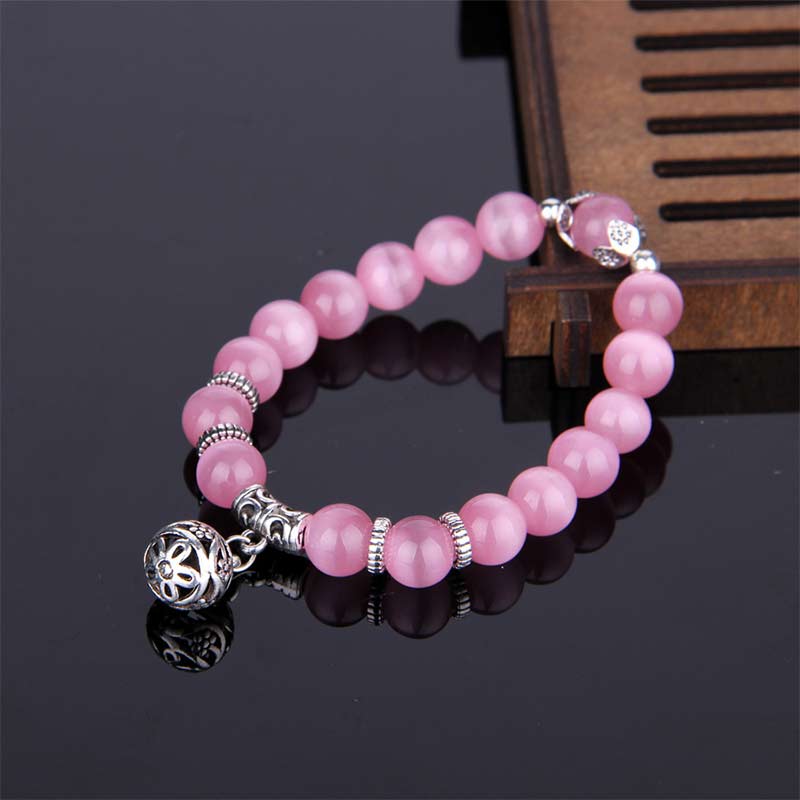 Bracelet porte-bonheur tibétain œil de chat Buddha Stones