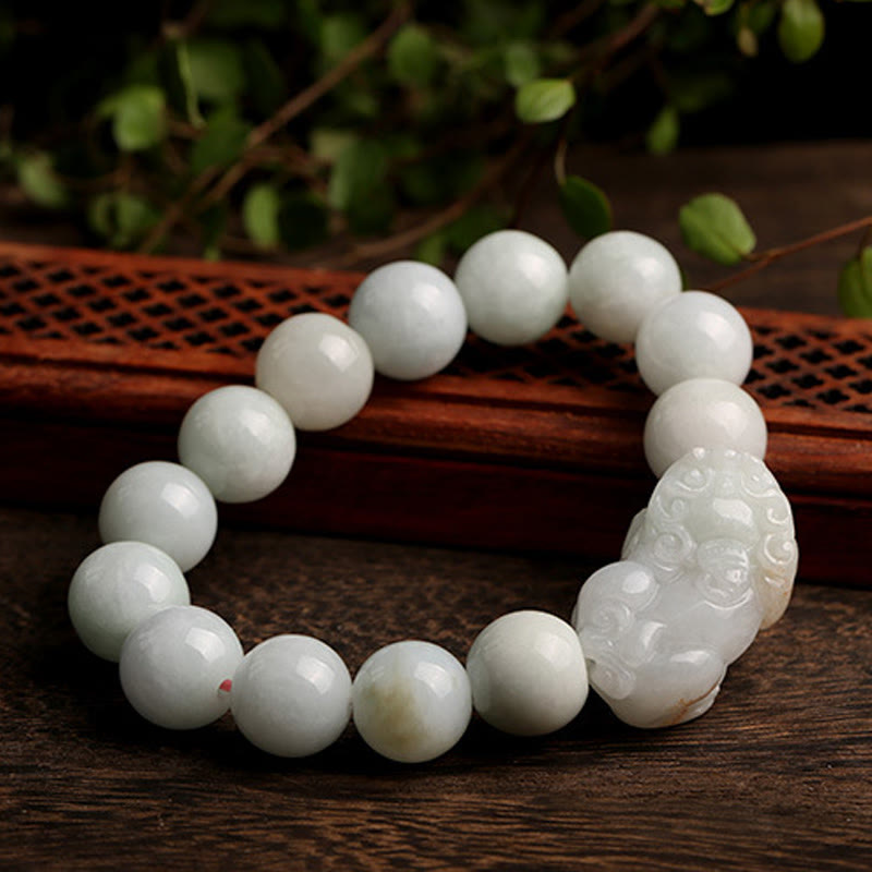 Bracelet porte-bonheur en jade PiXiu Buddha Stones Fengshui et richesse