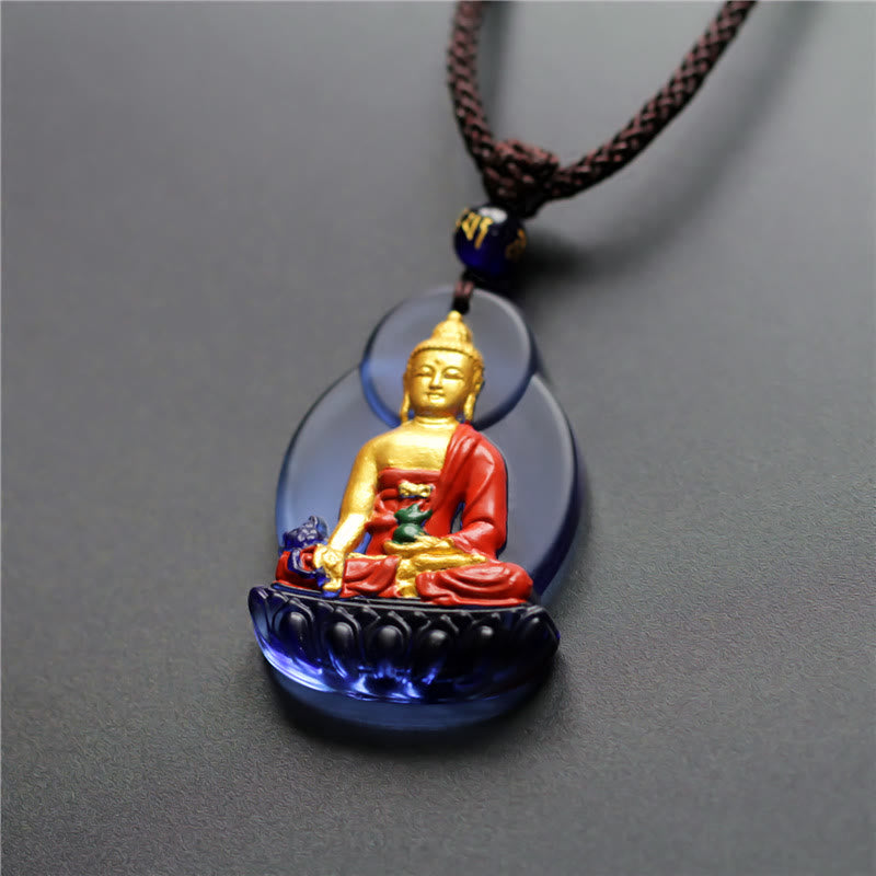 Collier pendentif en cristal de compassion Bouddha Liuli Buddha Stones de médecine du Tibet - image 2