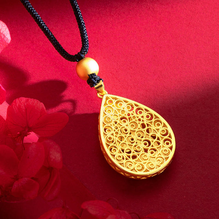 Collier pendentif porte-bonheur en cuivre avec Buddha Stones et poisson Koi, fleur de lotus et feuille - image 6