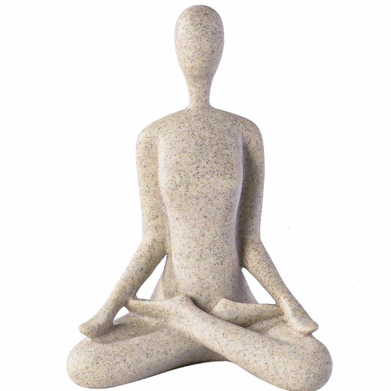 Sculpture abstraite en résine représentant un exercice de méditation et de yoga, décoration de bureau
