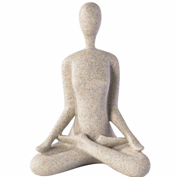 Sculpture abstraite en résine représentant un exercice de méditation et de yoga, décoration de bureau