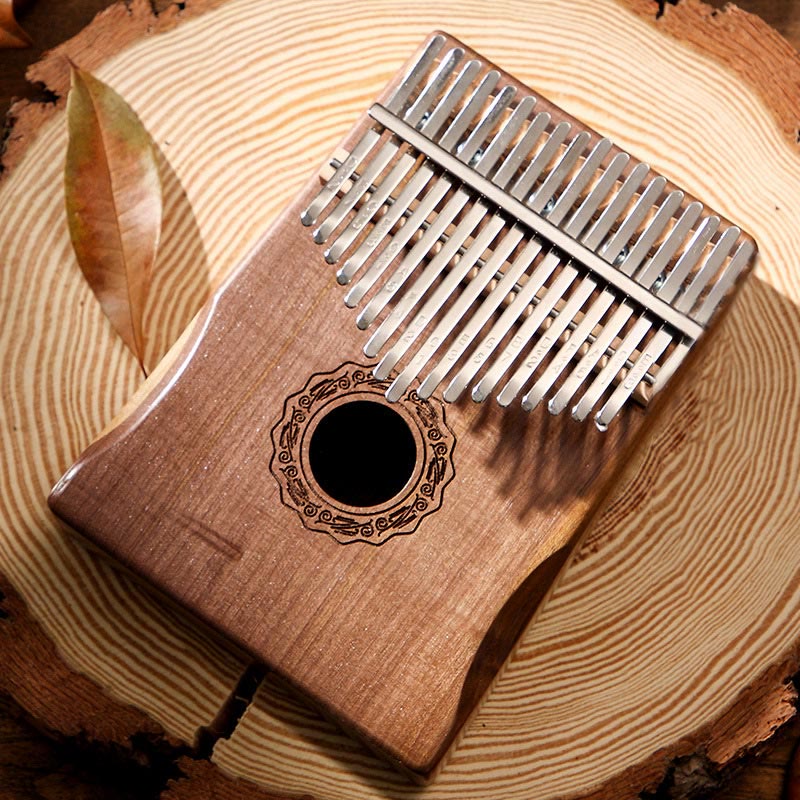 Piano à pouce Kalimba 17 touches Buddha Stones en bois d'acajou, acacia, noyer, piano à doigts portable