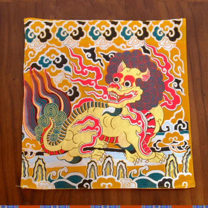 Tapis d'autel de prière Fengshui Kirin Tapis de méditation de guérison Symbole de bon augure