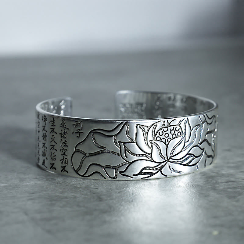 Bracelet porte-bonheur tibétain en cuivre blanc Buddha Stones et lotus