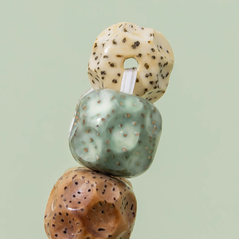 Bracelet de richesse et de bon augure en Buddha Stones naturelles et colorées