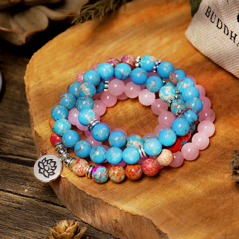 Buddha Stones violettes et lotus