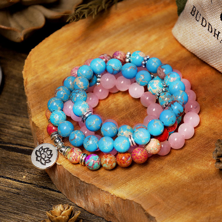 Buddha Stones violettes et lotus