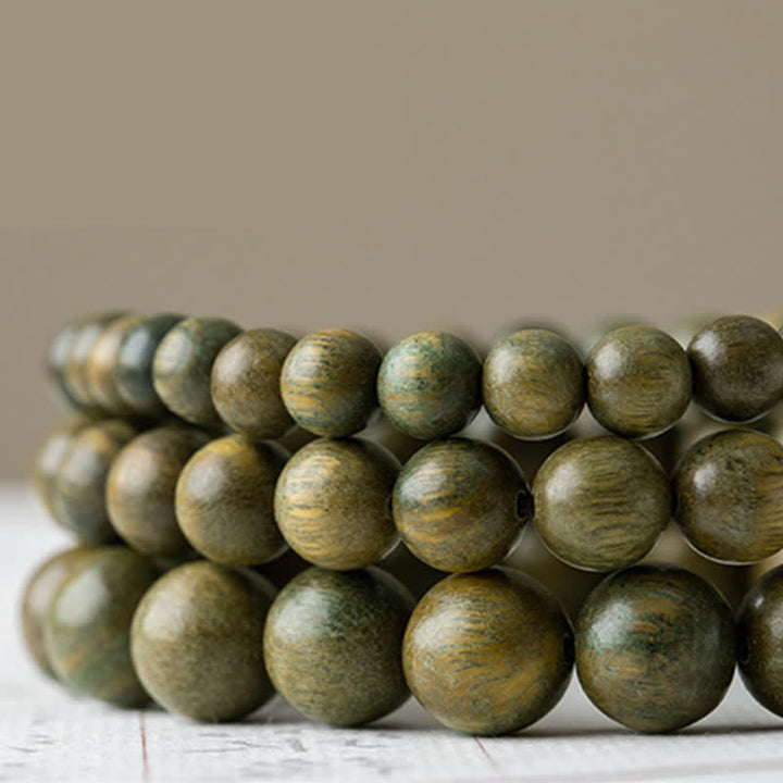 Bracelet Tibétain apaisant en bois de santal vert