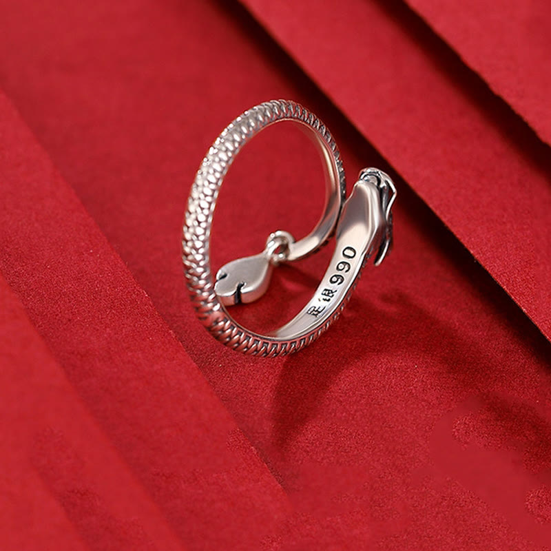 Bague ajustable en argent sterling 925 Buddha Stones , vintage, année du dragon, protection, force