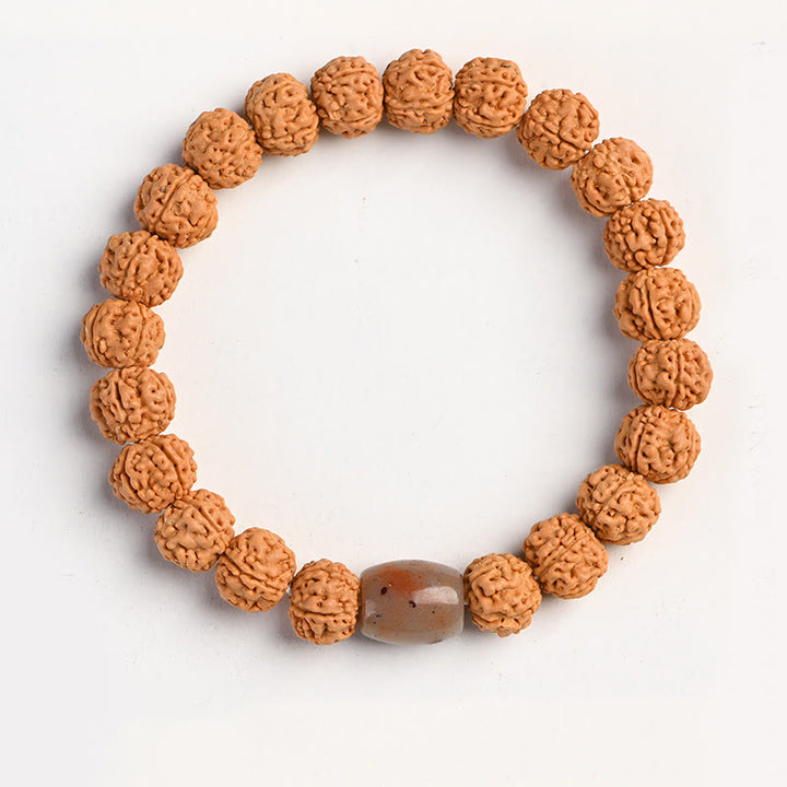 Bracelet de richesse et de bon augure en Buddha Stones tibétaines Rudraksha Bodhi Seed