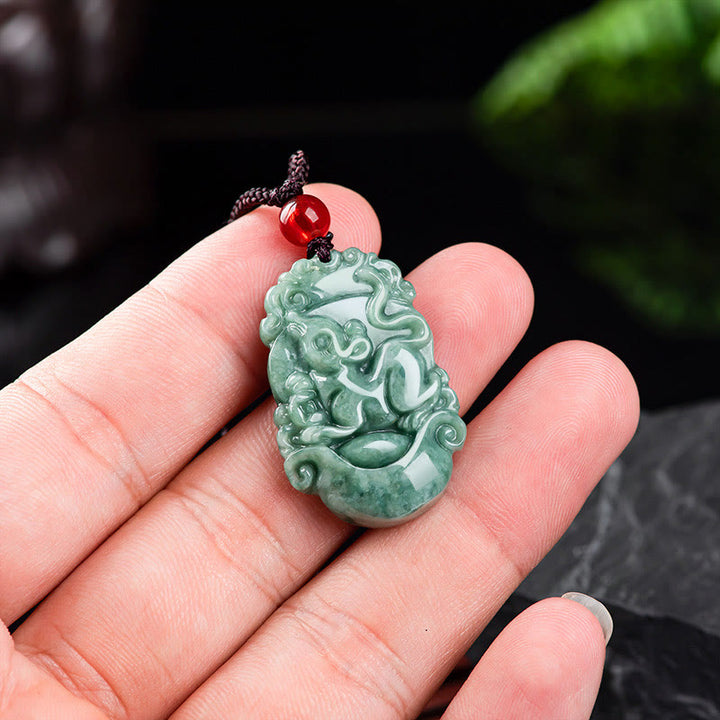 Buddha Stones pendentif de prospérité en jade naturel avec 12 signes du zodiaque chinois - image 9