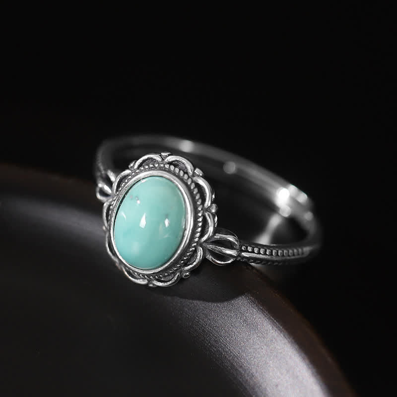 Bague de protection en argent sterling 925 avec agate rouge turquoise tibétaine - image 1