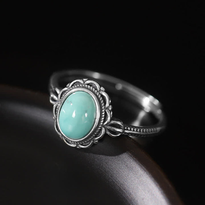 Bague de protection en argent sterling 925 avec agate rouge turquoise tibétaine - image 1