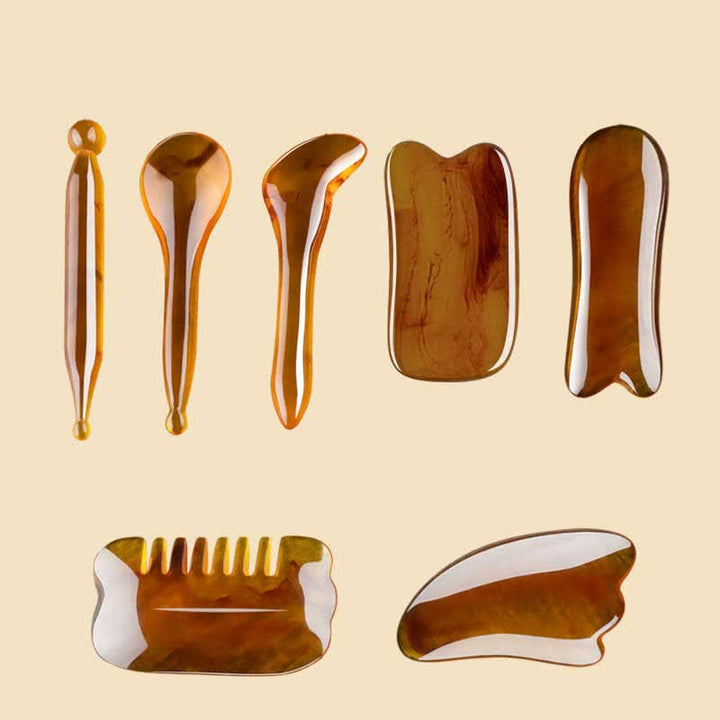 Ensemble d'outils de massage du corps entier en résine Gua Sha