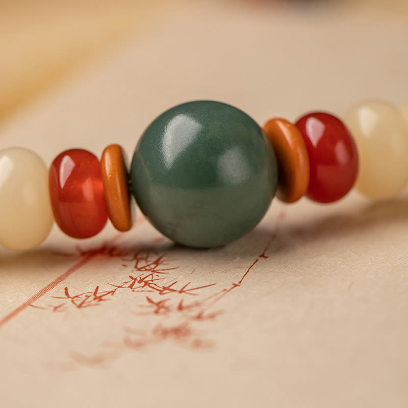 Bracelet double tour avec breloque en forme de gousse de lotus et graines de Bodhi et Buddha Stones