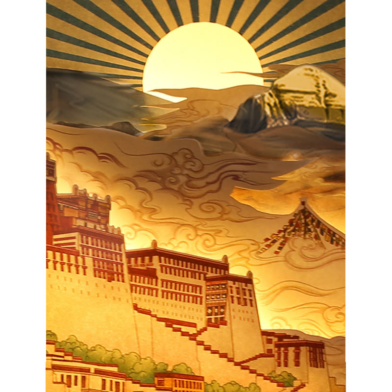 Lampe de table LED en papier sculptée au Tibet Potala Palace