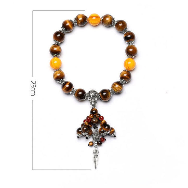 Bracelet de guérison en pierre d'agate rouge œil de tigre naturel, veine de dragon, Vajra Dorje, décoration de voiture