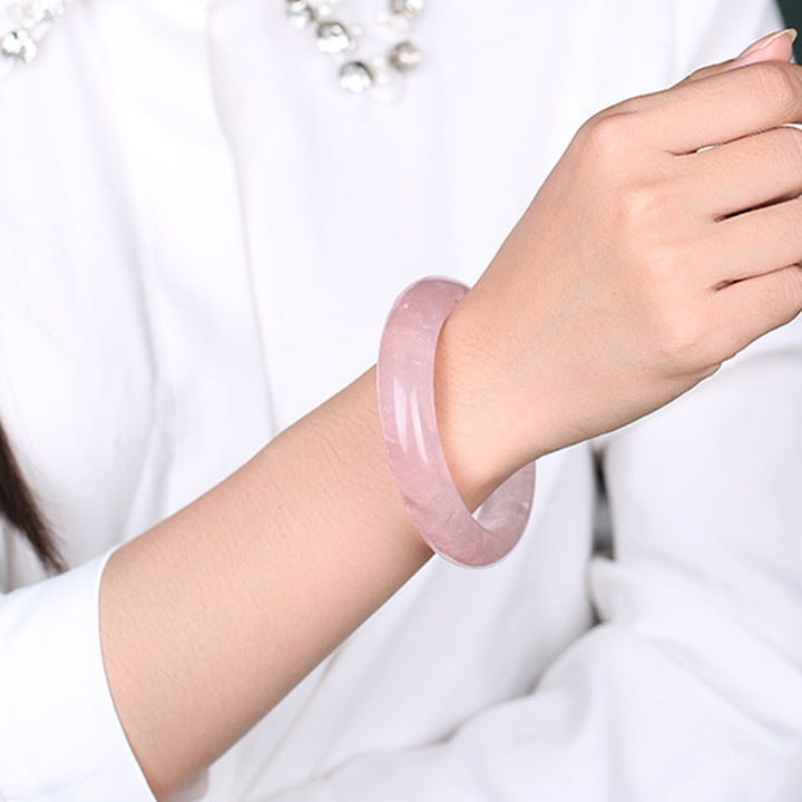 Bracelet de soins et d'amour en quartz rose naturel Buddha Stones