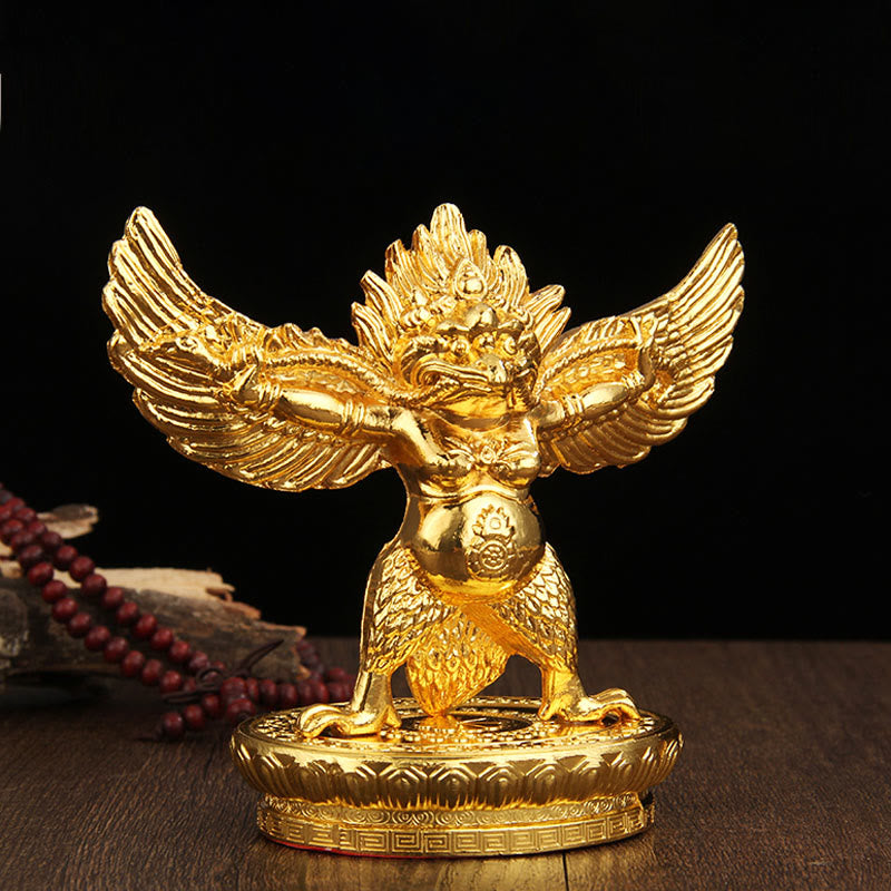 Décoration de la maison en alliage d'or tibétain Garuda Bird Protection - Oiseau Garuda d'or (Sagesse ♥ Protection) - image 0