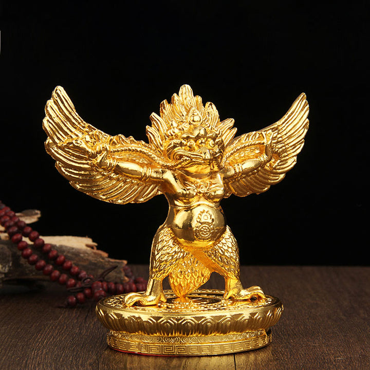 Décoration de la maison en alliage d'or tibétain Garuda Bird Protection - Oiseau Garuda d'or (Sagesse ♥ Protection) - image 0