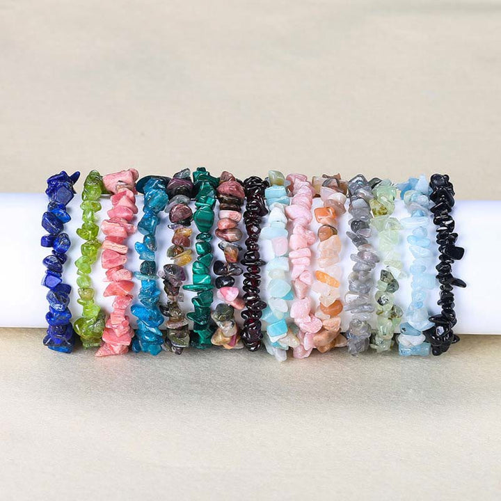 Bracelet apaisant et chaleureux en pierre de cristal de forme irrégulière naturelle - image 29