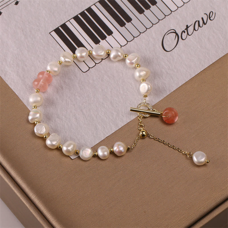 Bracelet de guérison en perles de quartz vert fraise avec Buddha Stones