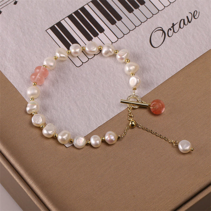 Bracelet de guérison en perles de quartz vert fraise avec Buddha Stones