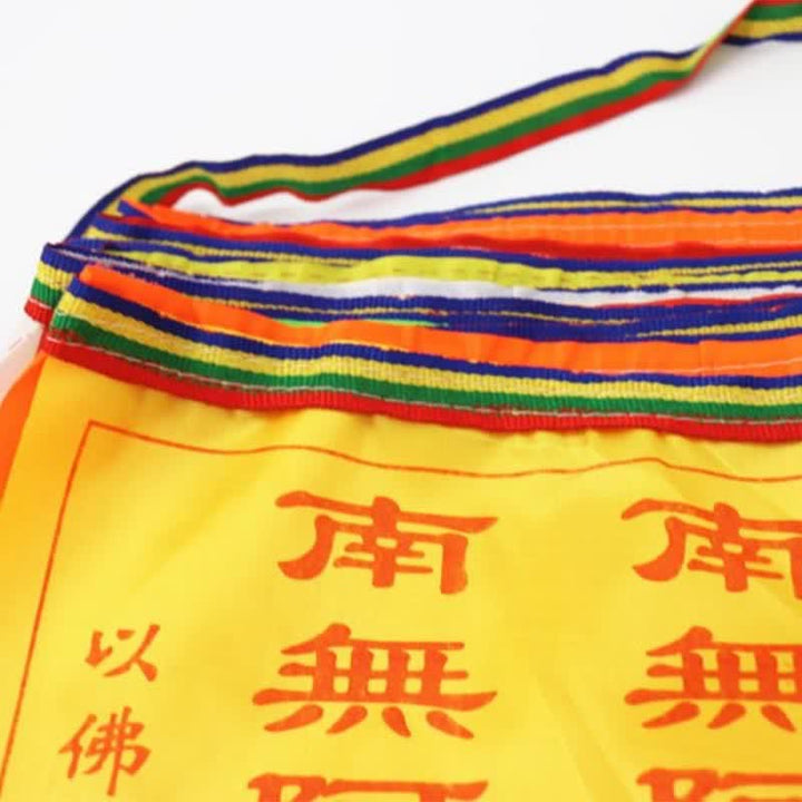 Buddha Stones Drapeau de prière tibétain à 7 couleurs, symbole du cheval du vent et du lotus, pour l'extérieur (21 pièces). - image 10
