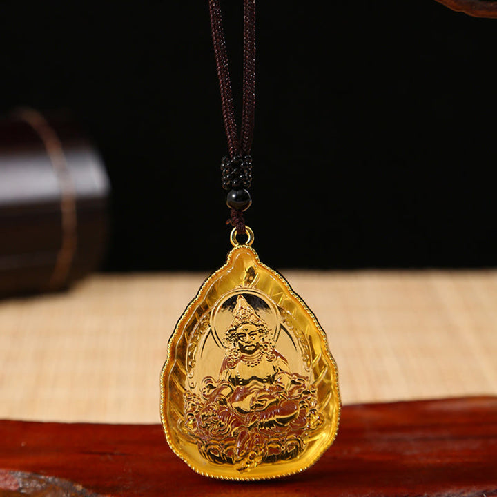 Collier avec pendentif en cristal de sérénité du Bouddha tibétain Liuli - Bouddha d'or - image 3