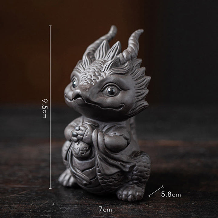 Figurine en argile violette Buddha Stones bonheur et une richesse - Petite fille dragon - Noir 7*5,8*9,5 cm - image 16