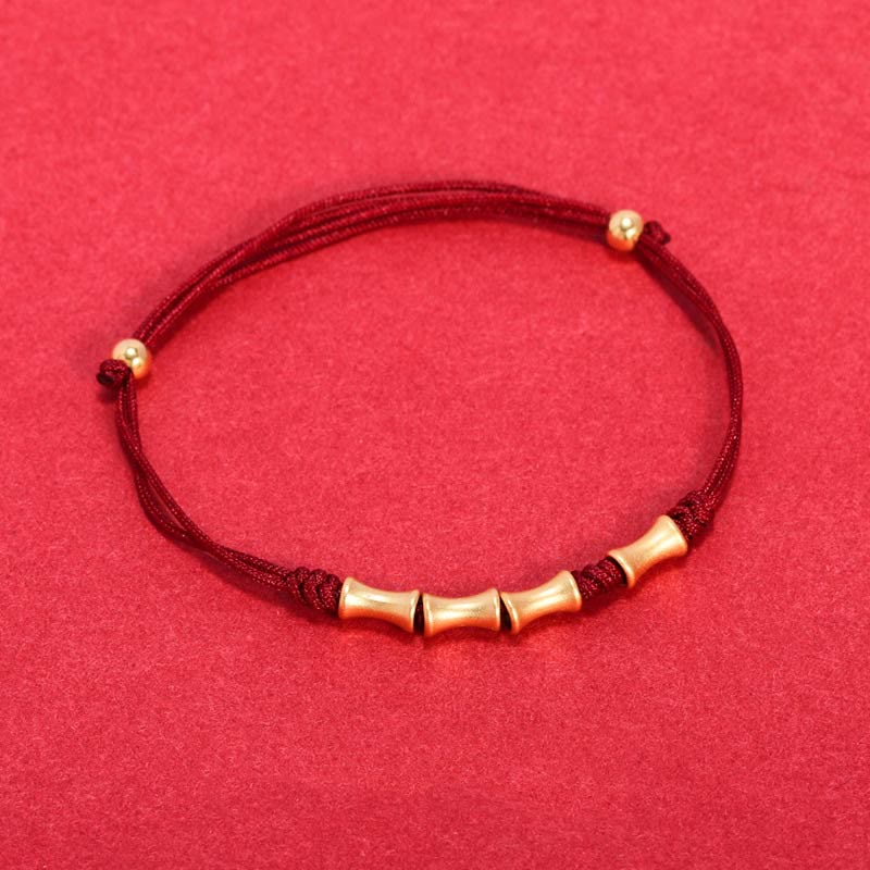 Bracelet tressé en argent sterling 925 Buddha Stones et motif bambou