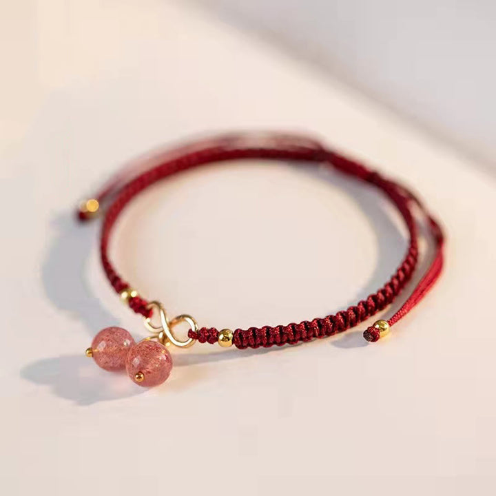 Bracelet de perles fantômes vertes améthyste en quartz fraise naturel Buddha Stones