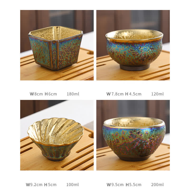 Tasses à thé en céramique colorées Buddha Stones