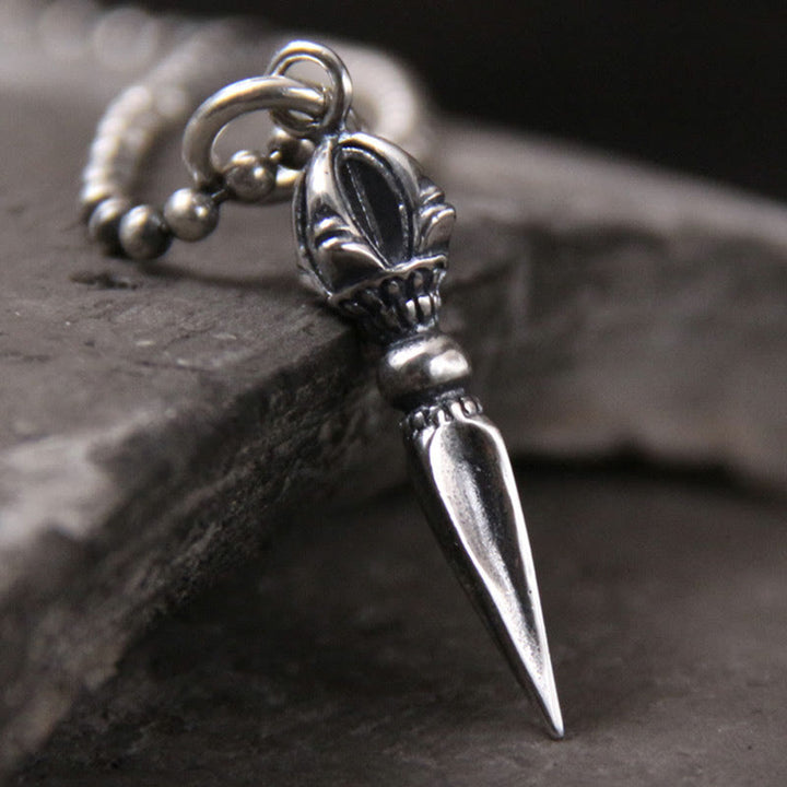 Collier pendentif force puissance spirituelle Dorje Vajra en argent sterling 925 Buddha Stones