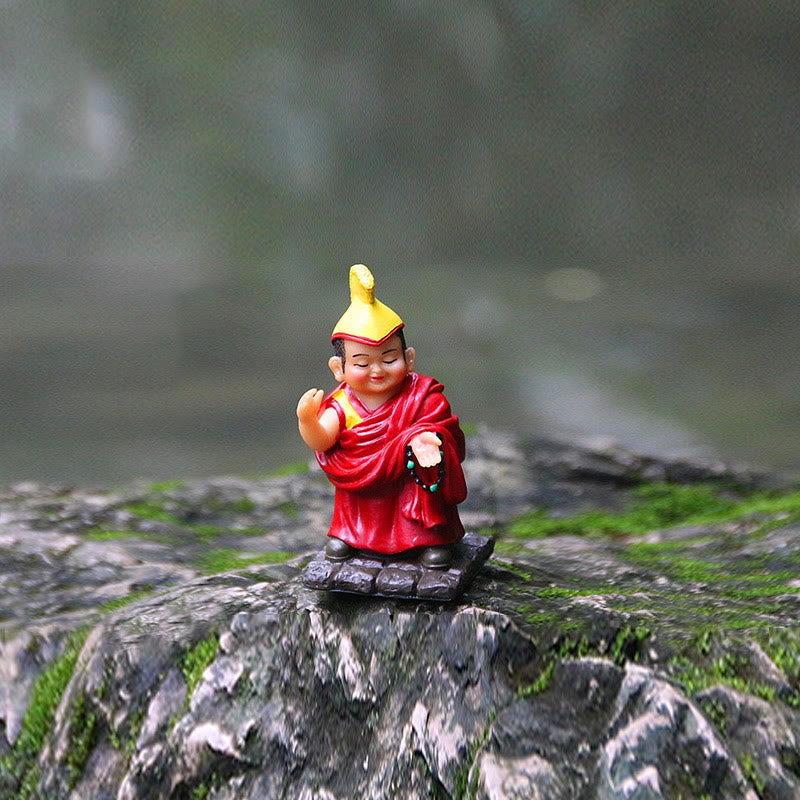 Buddha Stones peintes à la main, figurines de lama tibétaines sculptées, décoration créative pour la maison, le bureau ou la voiture