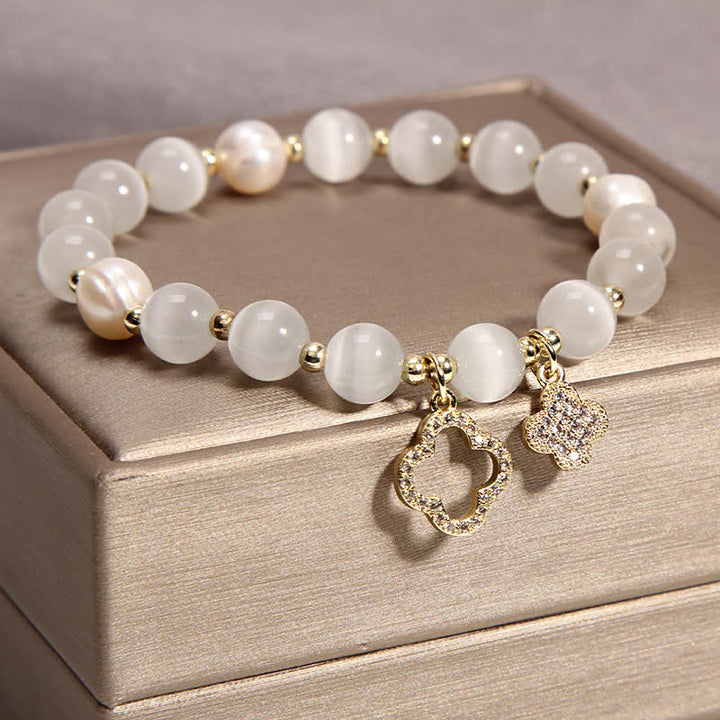 Bracelet à breloques en perles avec motif de chat et œil de chat en Buddha Stones - image 8