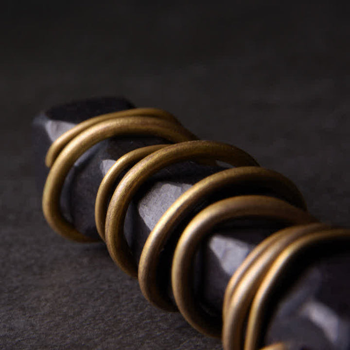 Collier pendentif en Buddha Stones, bois d'ébène du Tibet et laiton, symbole d'équilibre et de paix. - image 8